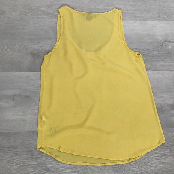 French Connection Womens Silk Tank Yellow Chiffon Pullover Womens 4 - Picture 7 of 7
